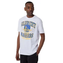 T-shirt da Uomo bianca in Cotone con stampa Squadra Golden State Warrior NBA