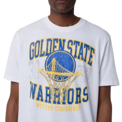 T-shirt da Uomo bianca in Cotone con stampa Squadra Golden State Warrior NBA