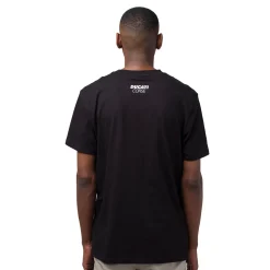 T-shirt da uomo nera in cotone con logo Ducati Corse