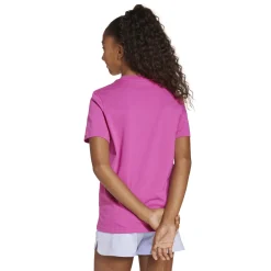 T-shirt fucsia da Bambina con logo frontale mimetico adidas