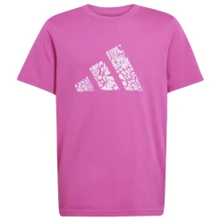 T-shirt fucsia da Bambina con logo frontale mimetico adidas