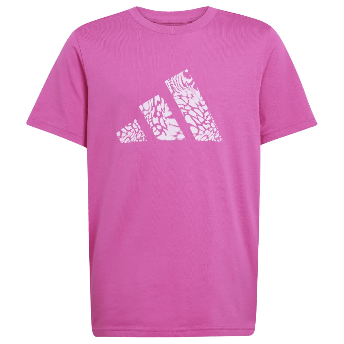 T-shirt fucsia da Bambina con logo frontale mimetico adidas