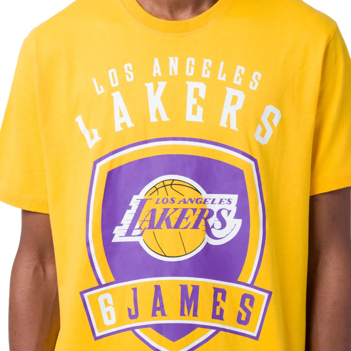T-shirt Gialla da Uomo in Cotone con stampa LA Lakers NBA