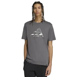 T-shirt grigia da Uomo con logo adidas