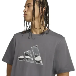 T-shirt grigia da Uomo con logo adidas