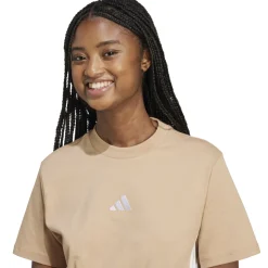 T-shirt marrone da Donna con bande laterali adidas SJ T