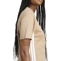 T-shirt marrone da Donna con bande laterali adidas SJ T