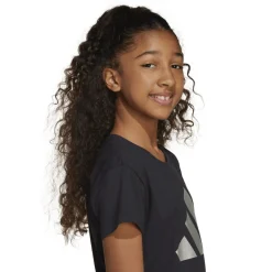 T-shirt nera da Bambina JG GLAM a maniche corte con logo adidas