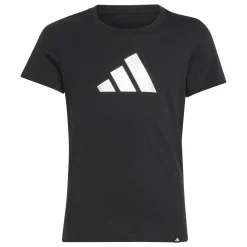 T-shirt nera da Bambina con logo adidas JG GLAM T