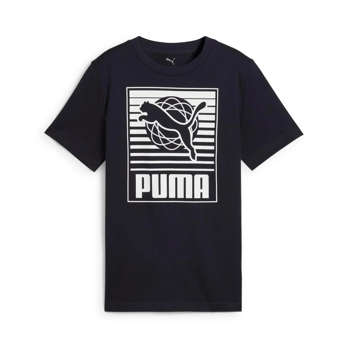 T-shirt Nera da bambino con stampa frontale GRAPHICS Puma