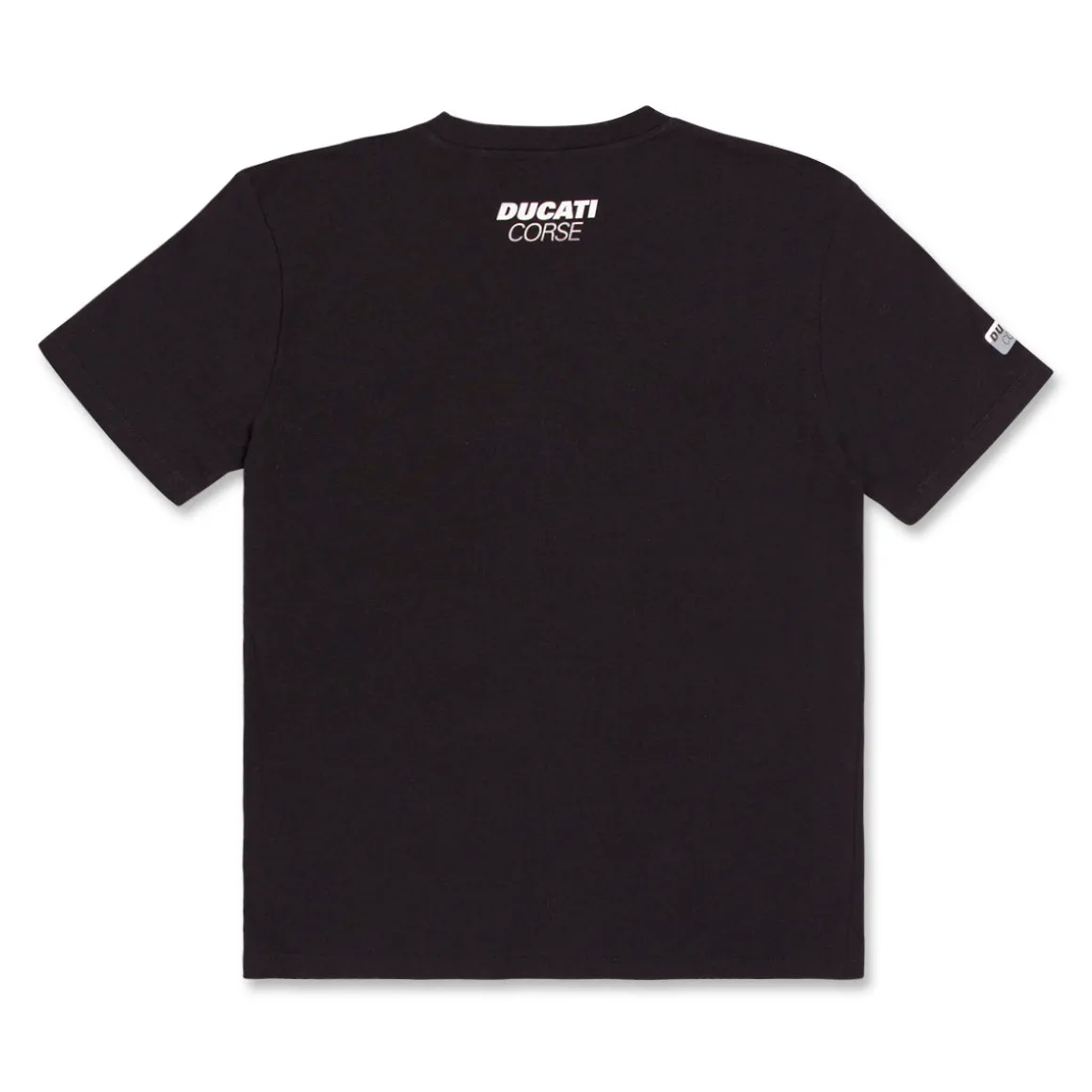 T-shirt nera da bambino con stampa e logo Ducati Corse