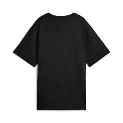 T-shirt nera da Donna con logo frontale in contrasto Puma
