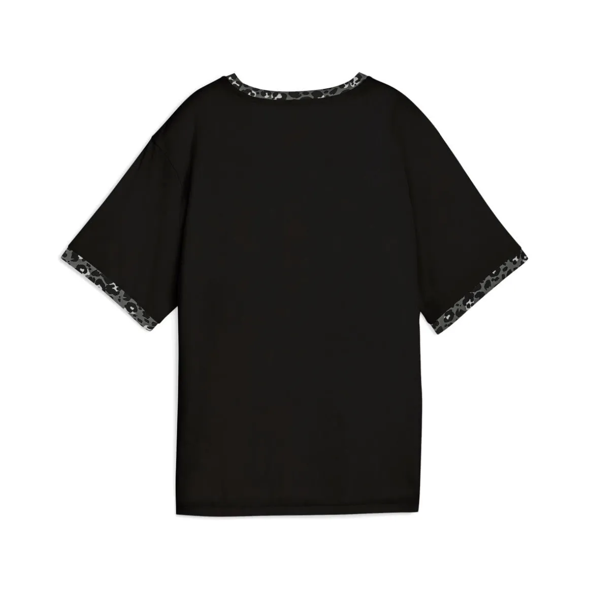 T-shirt nera da Donna con dettagli animalier ESS GRAPHIC Puma