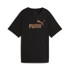 T-shirt nera da Donna con logo ESS GRAPHIC ANIMAL Puma