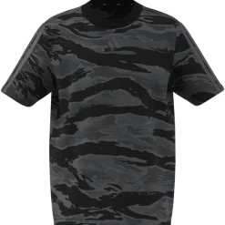 T-shirt nera da Ragazzo con stampa mimetica adidas