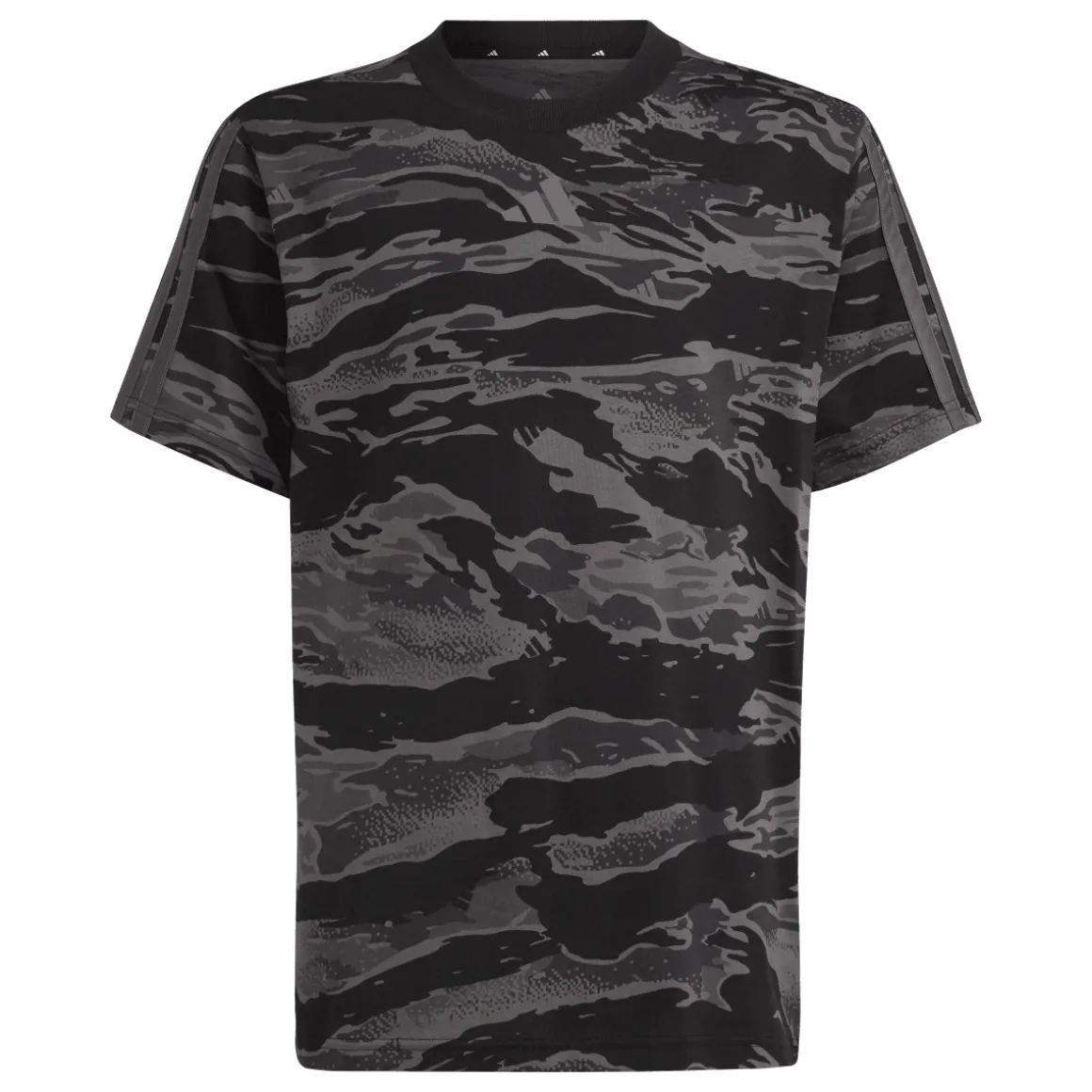 T-shirt nera da Ragazzo con stampa mimetica adidas