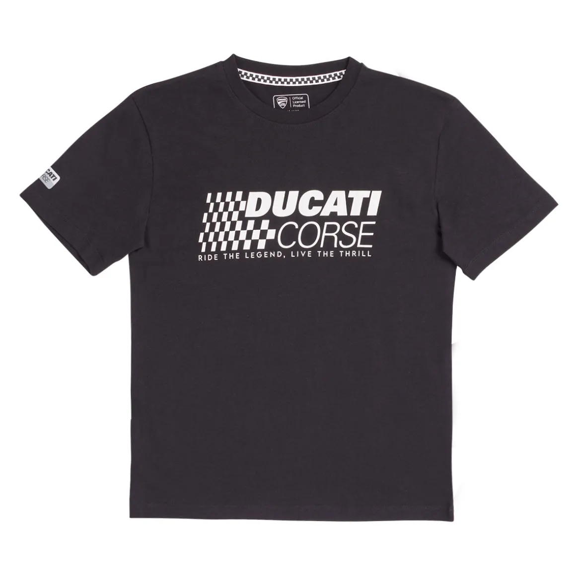 T-shirt nera da Ragazzo con stampa frontale Ducati Corse