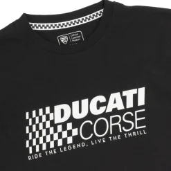 T-shirt nera da Ragazzo con stampa frontale Ducati Corse