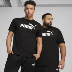 T-shirt nera da Uomo con logo frontale ESS No. 1 Puma