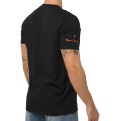 T-shirt nera da Uomo con logo arancione Tonino Lamborghini
