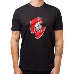 T-shirt nera da uomo con logo Tonino Lamborghini