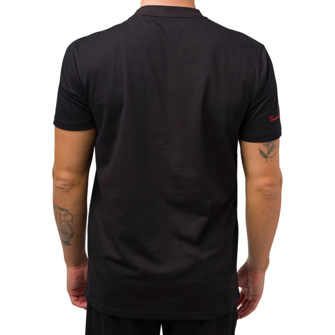 T-shirt nera da uomo con logo Tonino Lamborghini