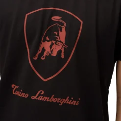 T-shirt nera da uomo con logo Tonino Lamborghini