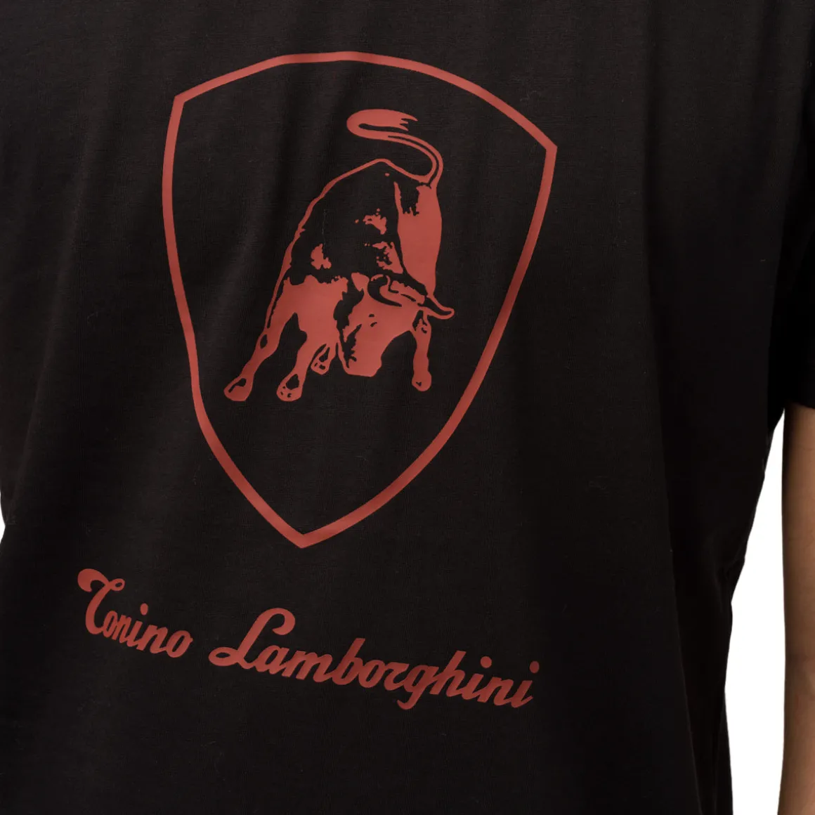 T-shirt nera da uomo con logo Tonino Lamborghini