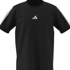 T-shirt nera da Uomo in cotone con logo adidas