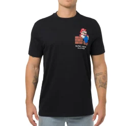T-Shirt nera da Uomo videogame Nintendo Super Mario