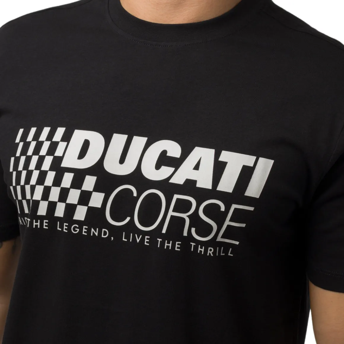 T-shirt nera in cotone da Uomo con stampa Ducati Corse