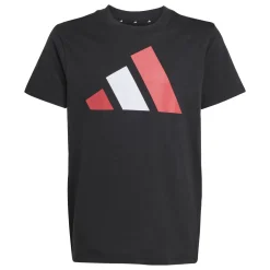 T-shirt nera in cotone da Bambino e Ragazzo con logo adidas