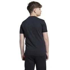 T-shirt nera in cotone da Bambino e Ragazzo con logo adidas