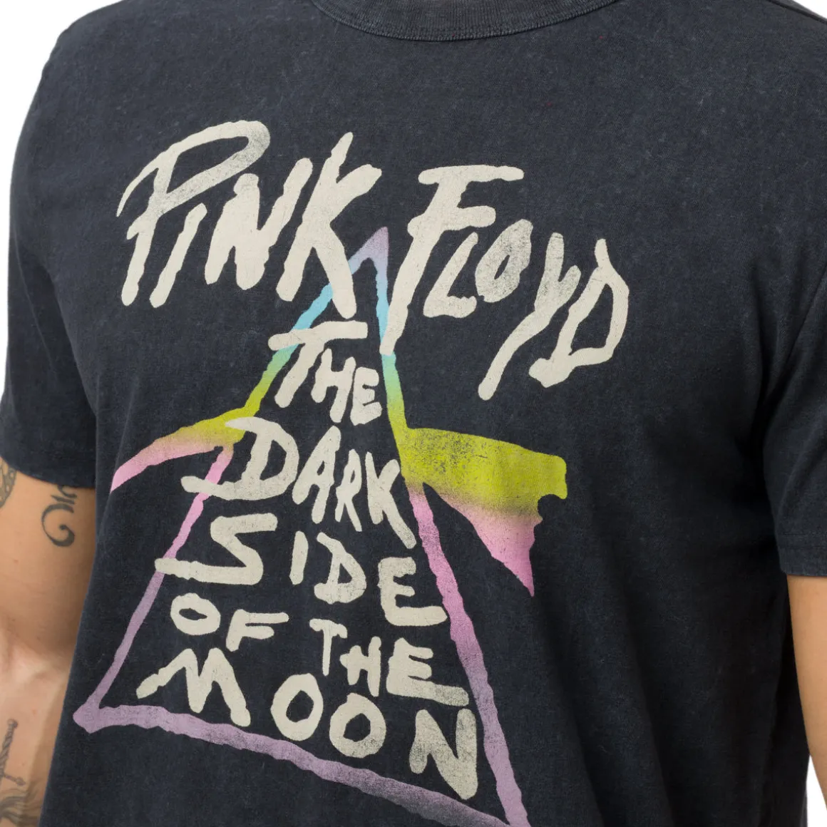 T-Shirt nera Uomo di Pink Floyd The Dark Side of the Moon logo prisma