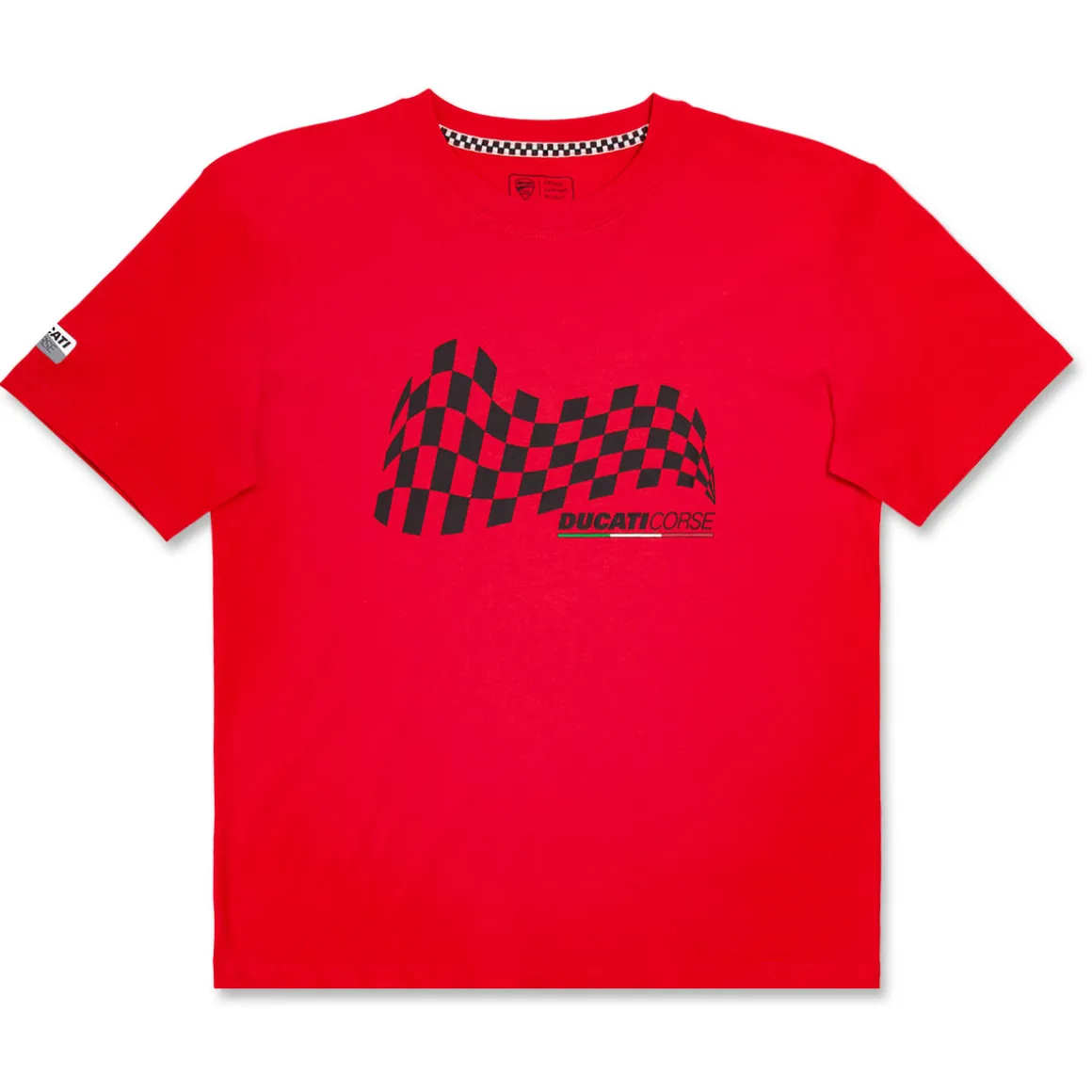 T-shirt rossa da bambino in cotone con stampa Ducati Corse