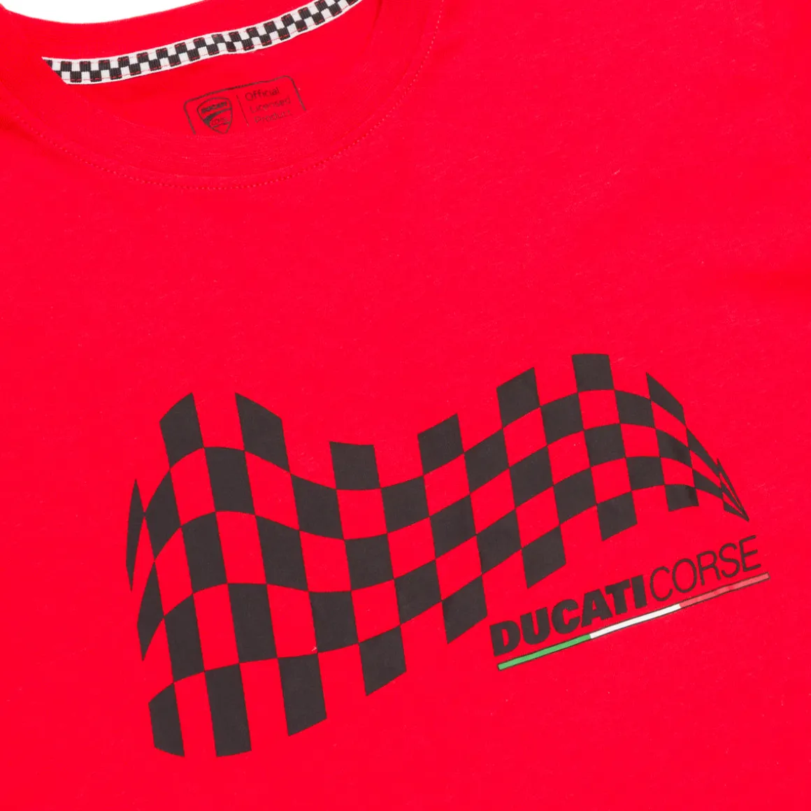 T-shirt rossa da bambino in cotone con stampa Ducati Corse