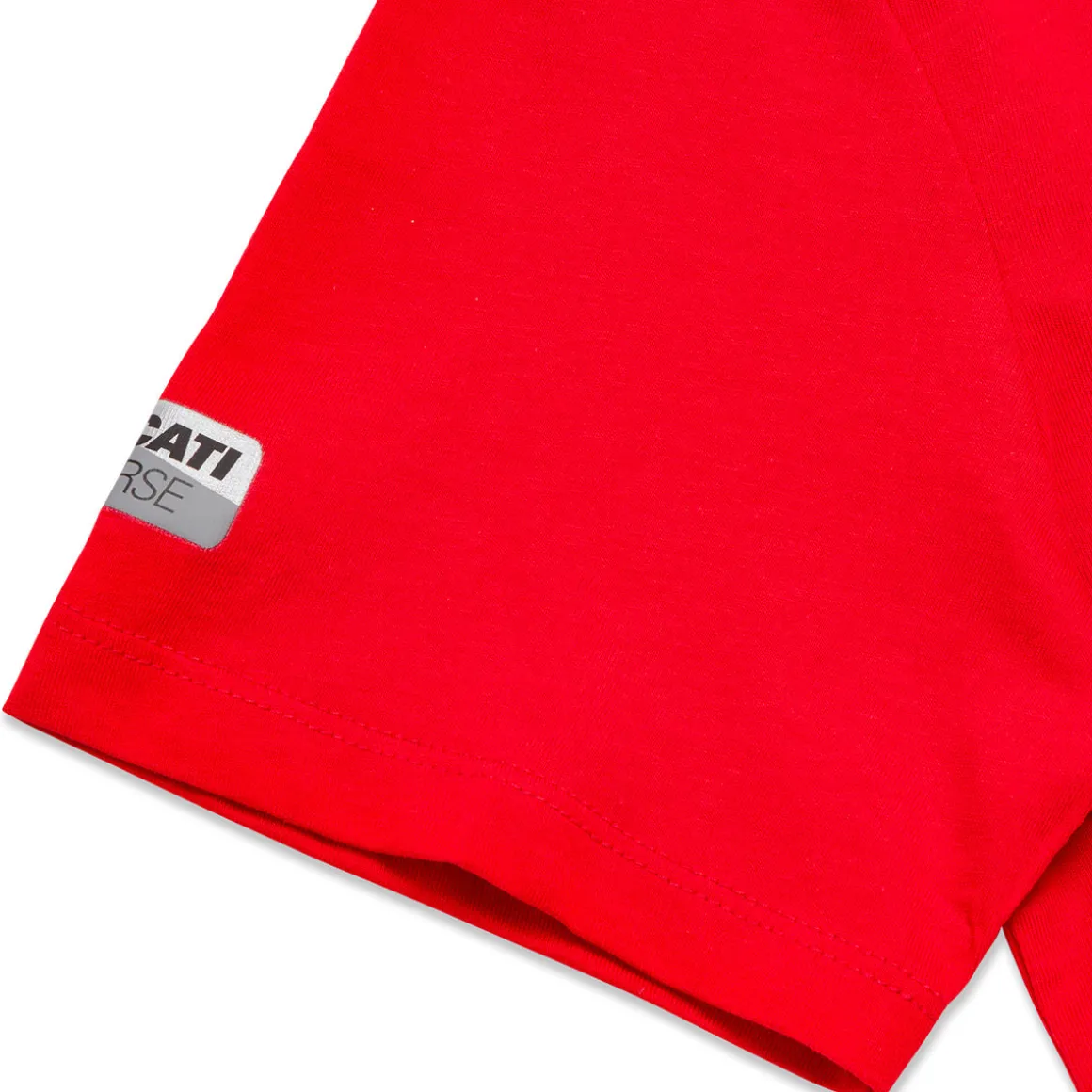 T-shirt rossa da bambino in cotone con stampa Ducati Corse
