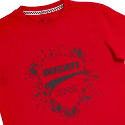 T-shirt rossa da Ragazzo in cotone con stampa Ducati Corse