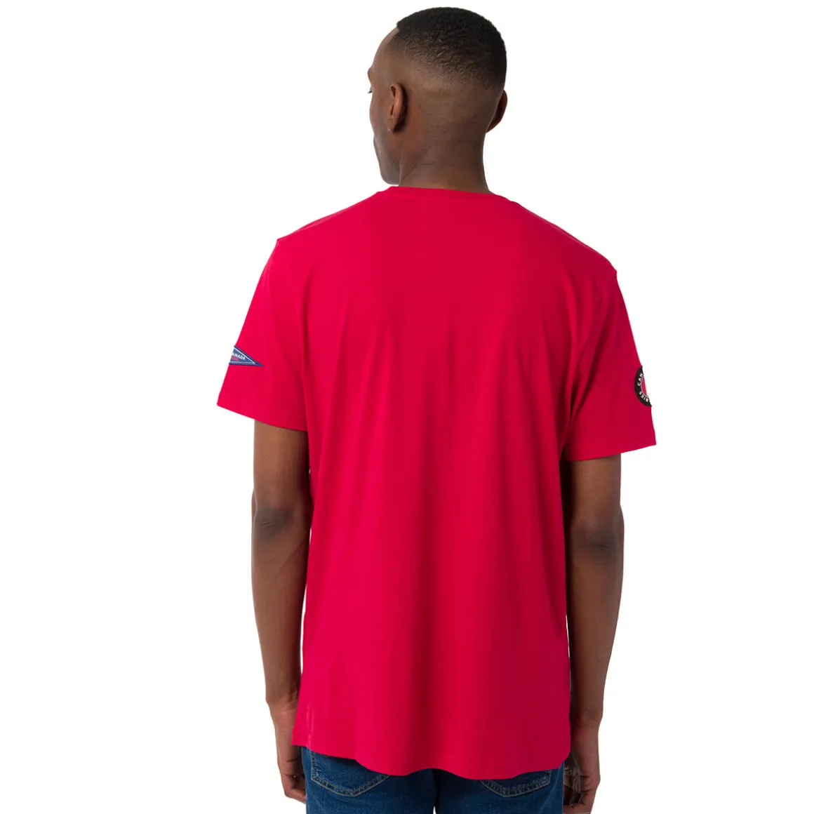 T-Shirt rossa da Uomo con stampa frontale in contrasto Canada Trail