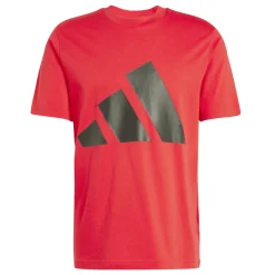 T-shirt rossa da Uomo con logo frontale in contrasto adidas