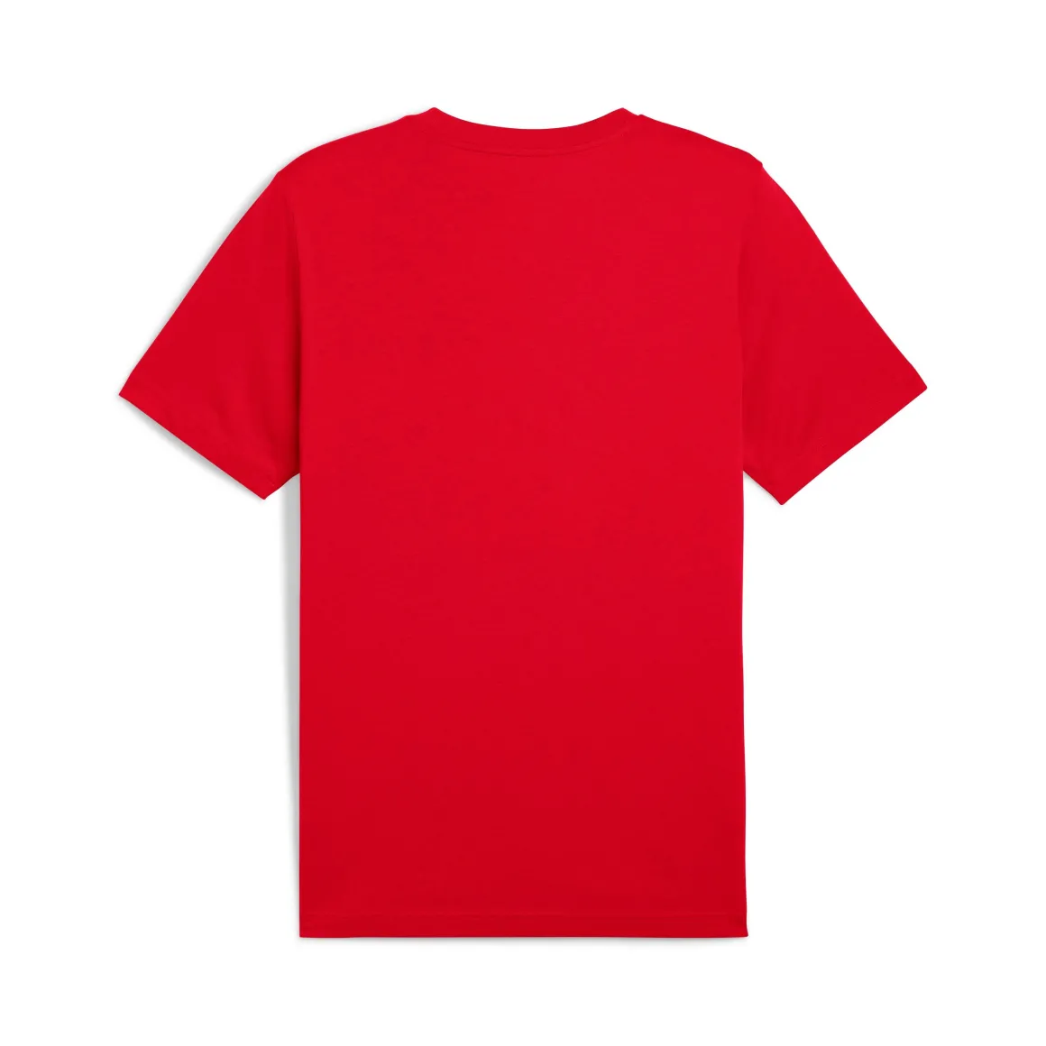T-shirt rossa da Uomo in cotone con logo frontale in contrasto Puma