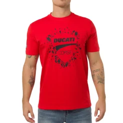 T-shirt rossa in cotone da Uomo con stampa Ducati Corse
