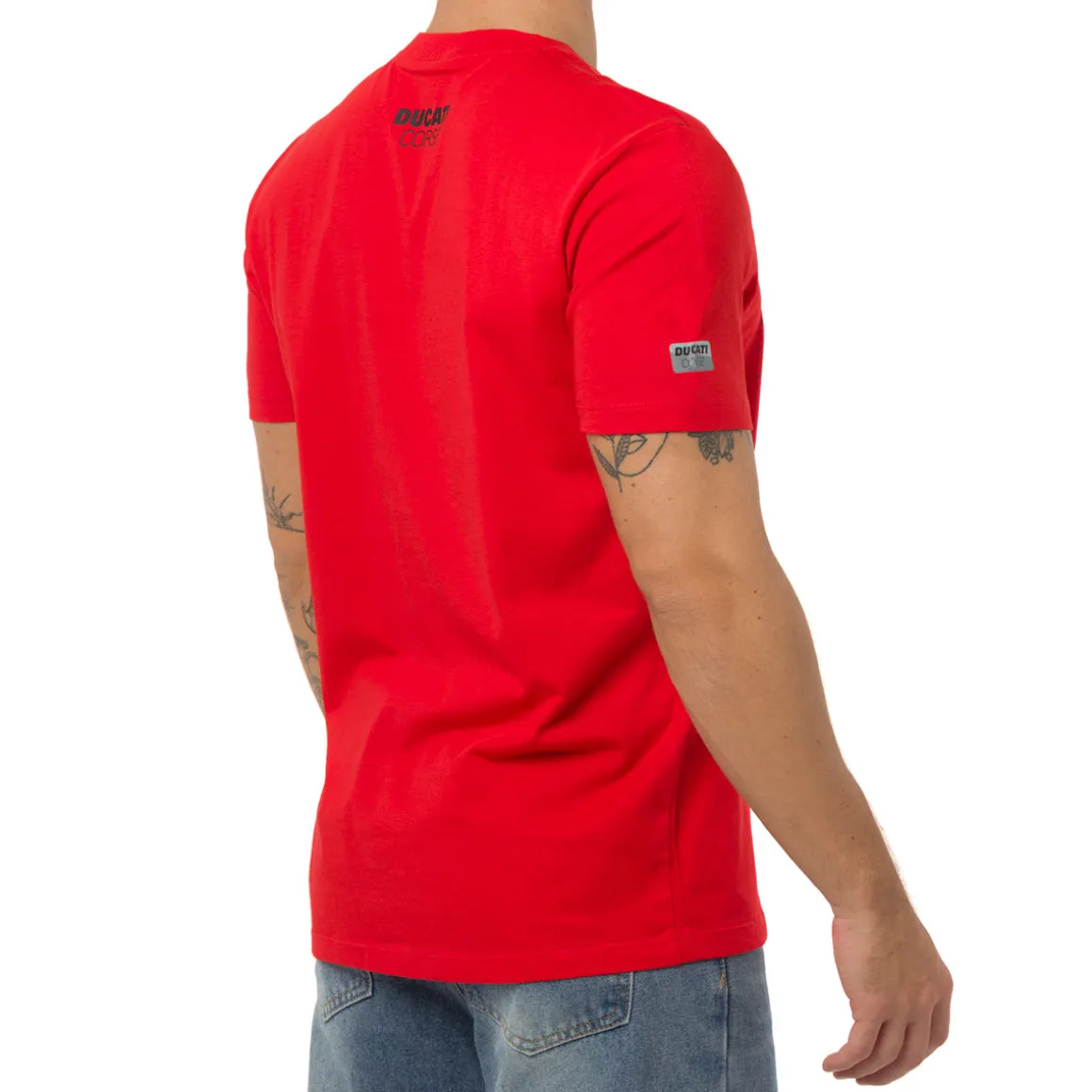 T-shirt rossa in cotone da Uomo con stampa Ducati Corse
