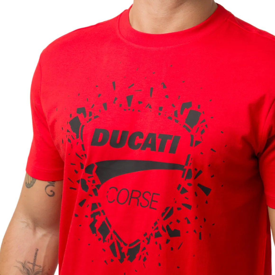 T-shirt rossa in cotone da Uomo con stampa Ducati Corse
