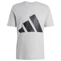 T-shirt sportiva da uomo grigia adidas con logo nero