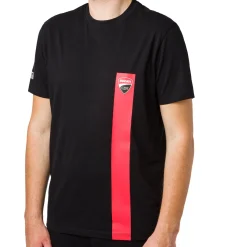 T-shirt uomo nera Ducati Corse con logo e striscia rossa