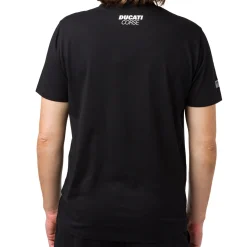 T-shirt uomo nera Ducati Corse con logo e striscia rossa