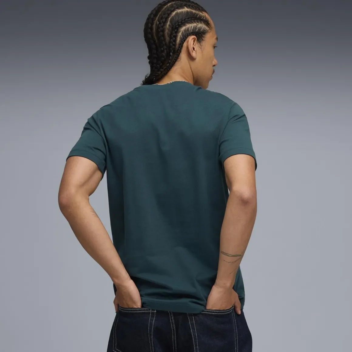 T-shirt verde da Uomo con logo frontale GRAPHIC Box Tee Puma