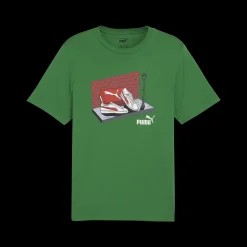 T-shirt verde da uomo con stampa Puma Graphics