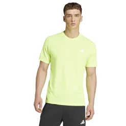 T-shirt verde lime da Uomo con logo frontale adidas